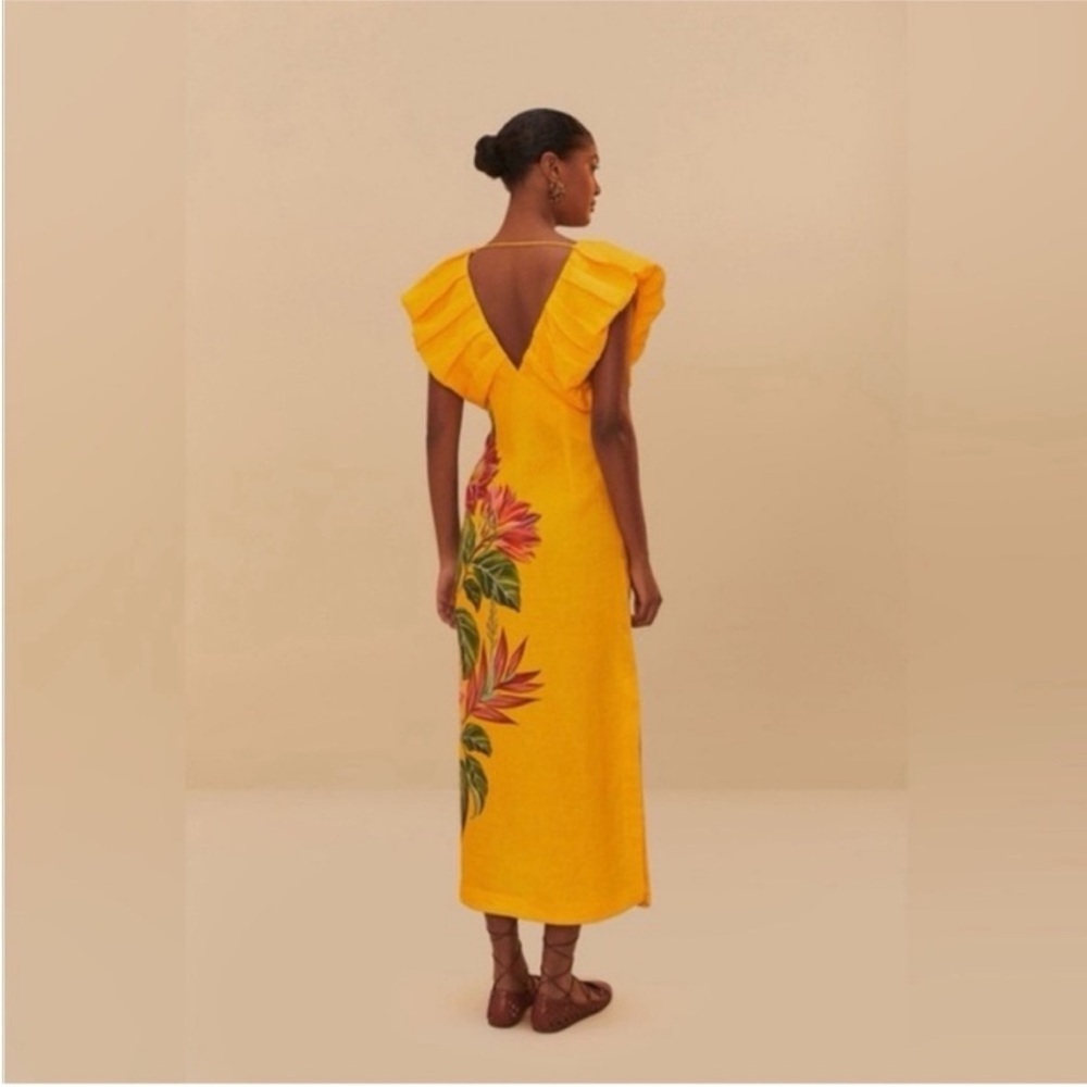FARM Rio Spring Awakening Euroflax Premium Linen Midi - Picture 3 of 9